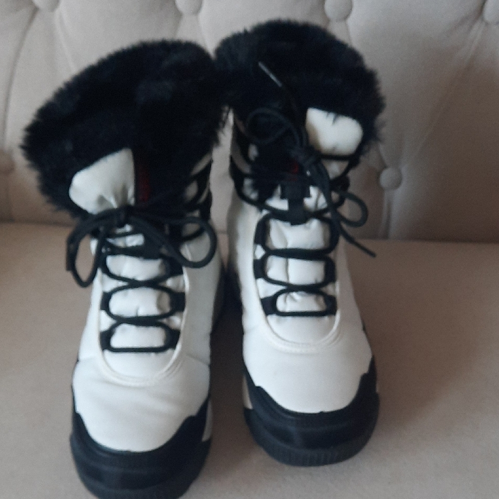 Stylish Black and White Winter Boots